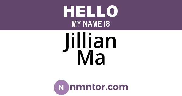 Jillian Ma
