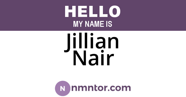 Jillian Nair