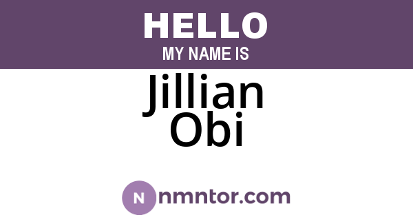 Jillian Obi