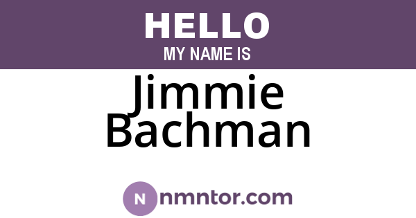 Jimmie Bachman