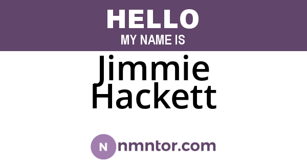 Jimmie Hackett