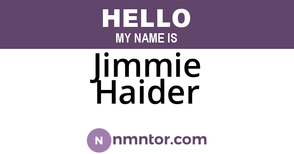 Jimmie Haider