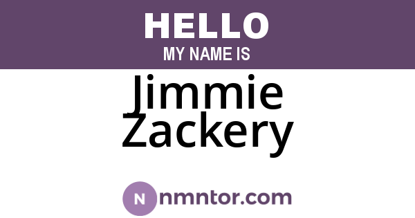 Jimmie Zackery
