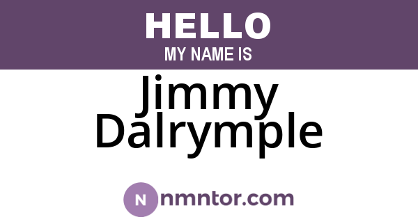 Jimmy Dalrymple