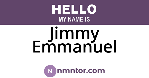 Jimmy Emmanuel