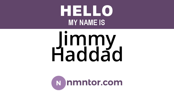 Jimmy Haddad