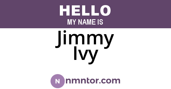 Jimmy Ivy