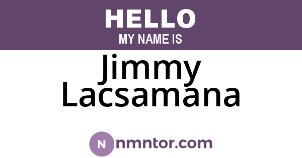 Jimmy Lacsamana