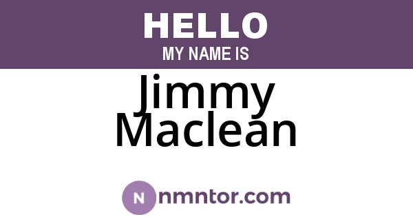 Jimmy Maclean