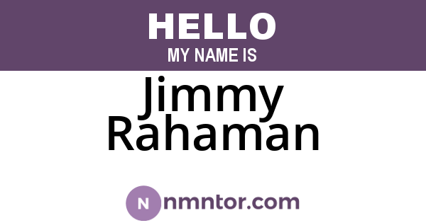 Jimmy Rahaman