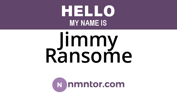 Jimmy Ransome