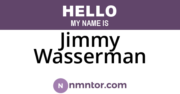 Jimmy Wasserman