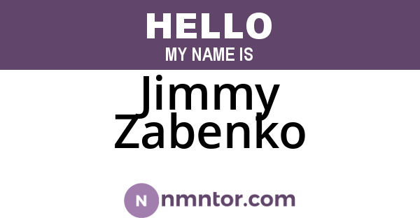Jimmy Zabenko