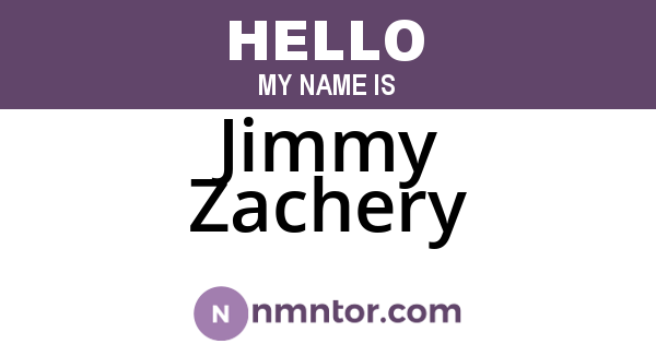 Jimmy Zachery