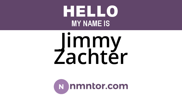 Jimmy Zachter