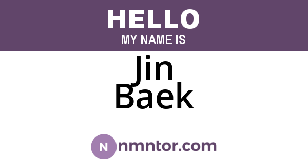 Jin Baek