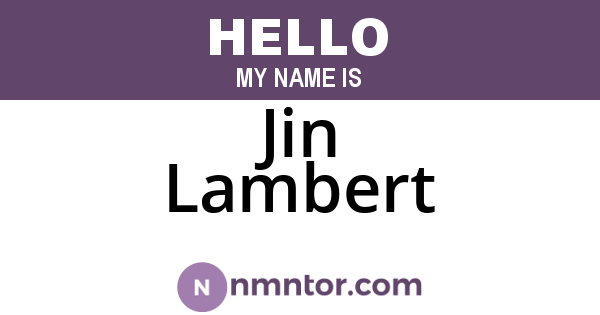 Jin Lambert