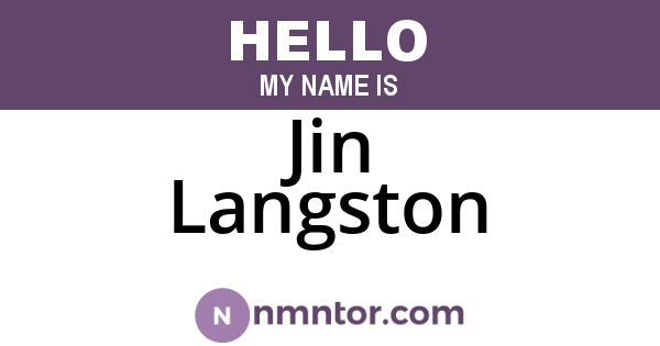 Jin Langston