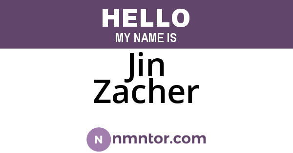 Jin Zacher