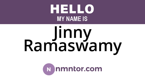 Jinny Ramaswamy