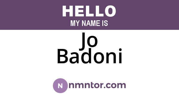 Jo Badoni