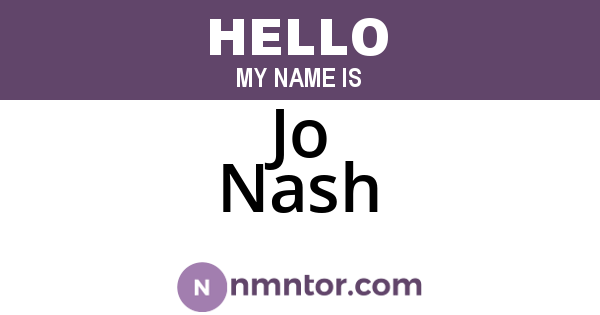 Jo Nash