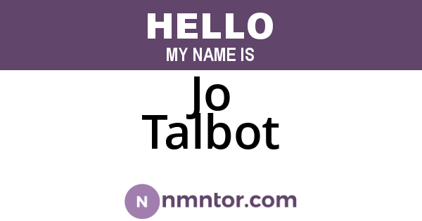 Jo Talbot