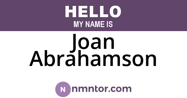 Joan Abrahamson