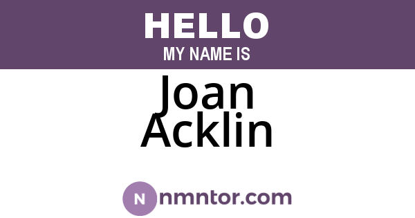 Joan Acklin