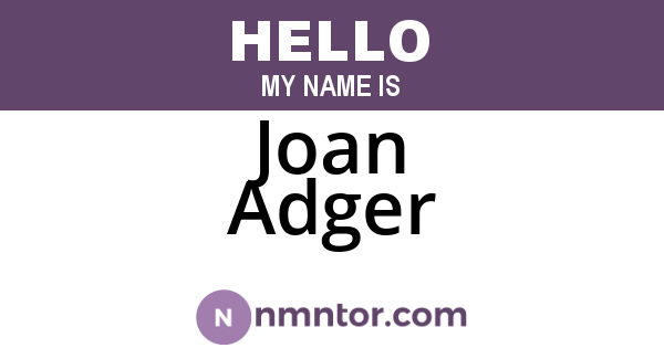Joan Adger
