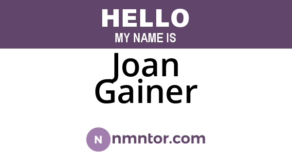 Joan Gainer