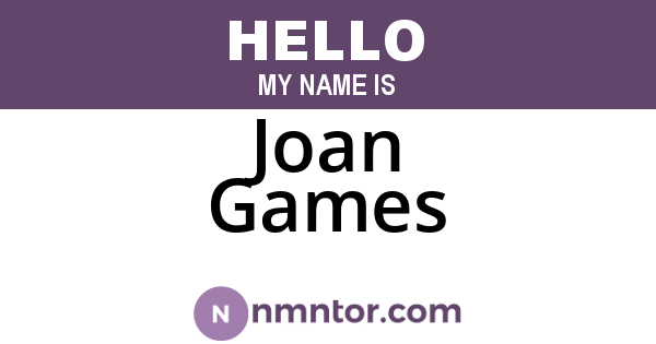 Joan Games