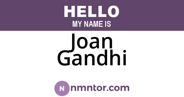 Joan Gandhi