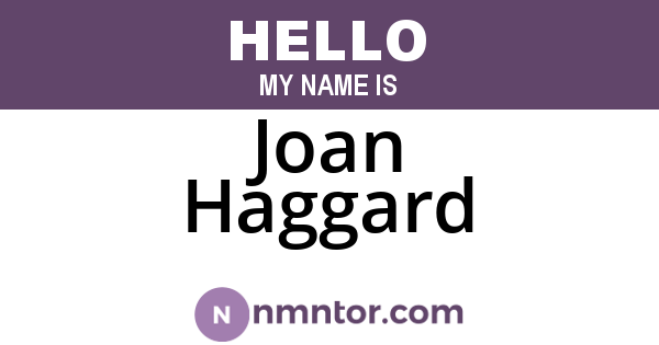 Joan Haggard