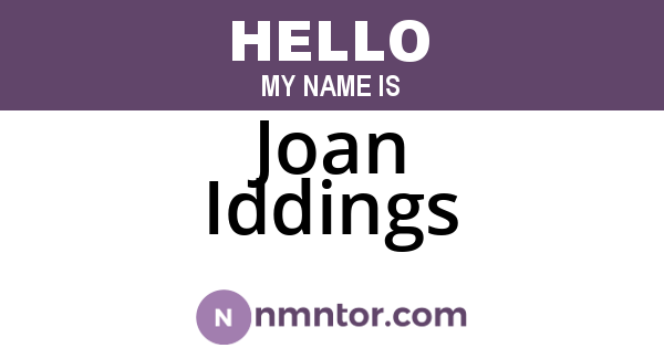 Joan Iddings