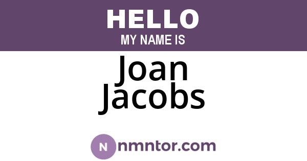 Joan Jacobs