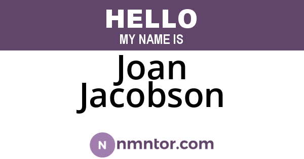 Joan Jacobson