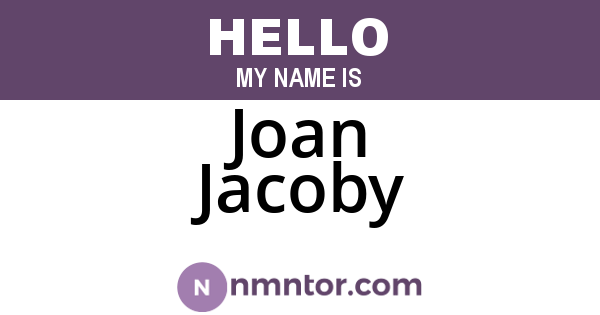Joan Jacoby