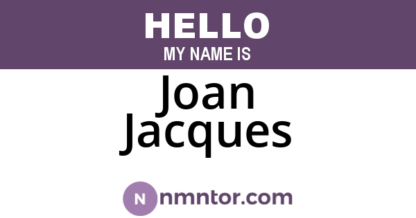 Joan Jacques