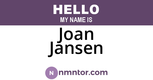 Joan Jansen