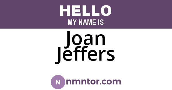 Joan Jeffers