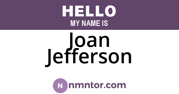 Joan Jefferson