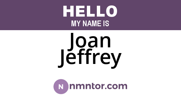 Joan Jeffrey