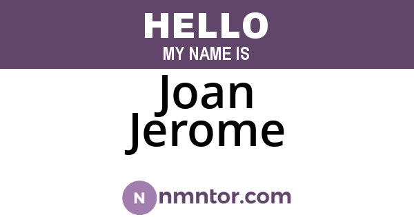 Joan Jerome