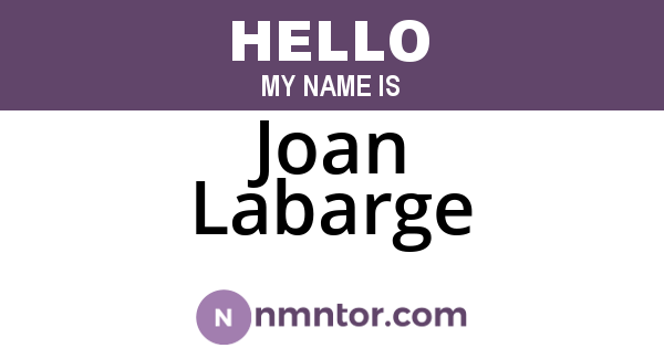 Joan Labarge