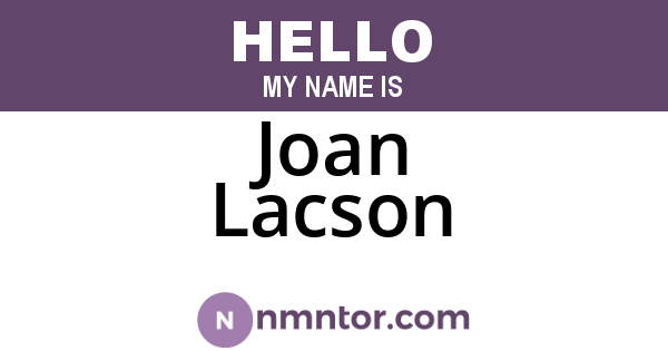 Joan Lacson