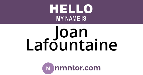 Joan Lafountaine