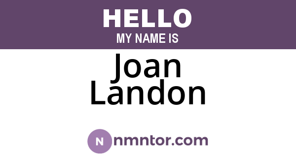 Joan Landon