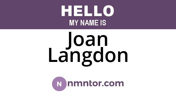 Joan Langdon