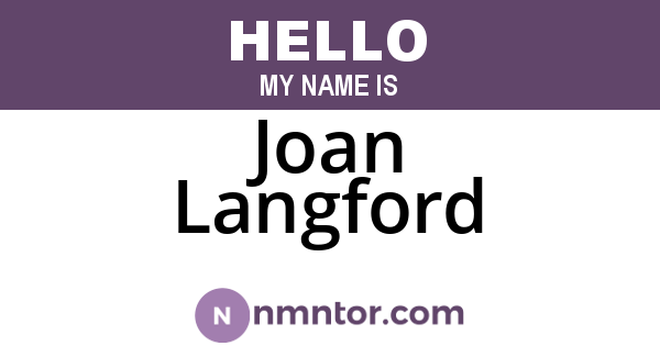 Joan Langford